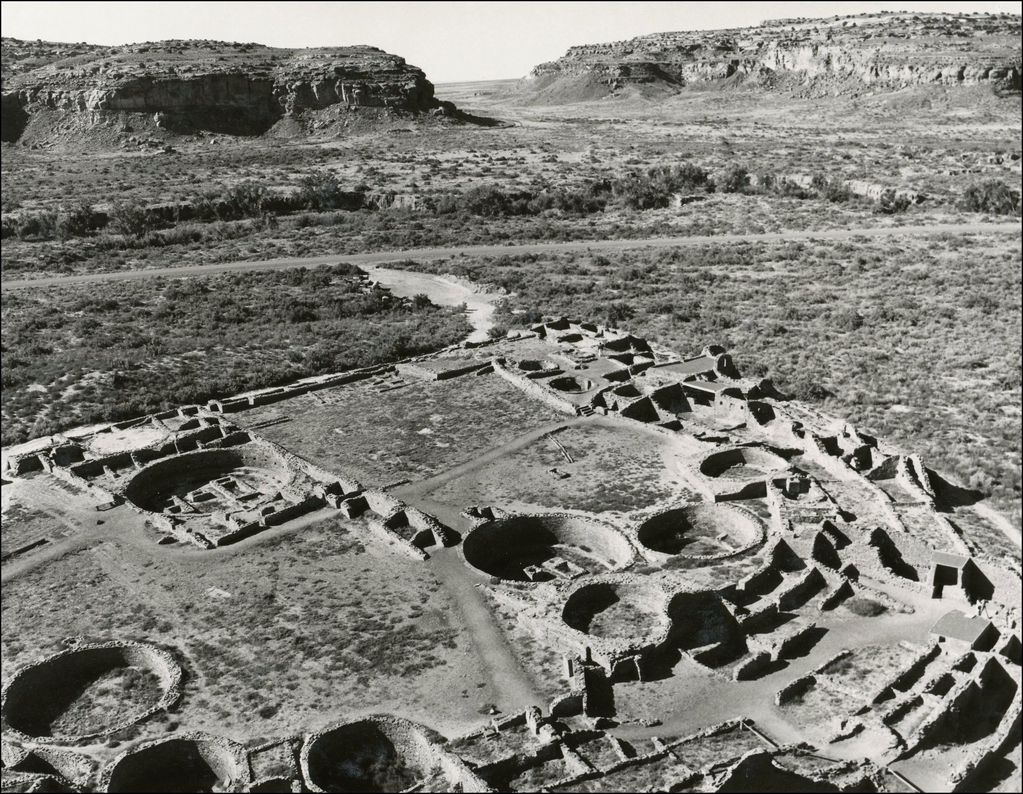View of village remains at Chaco Culture National Historical Park