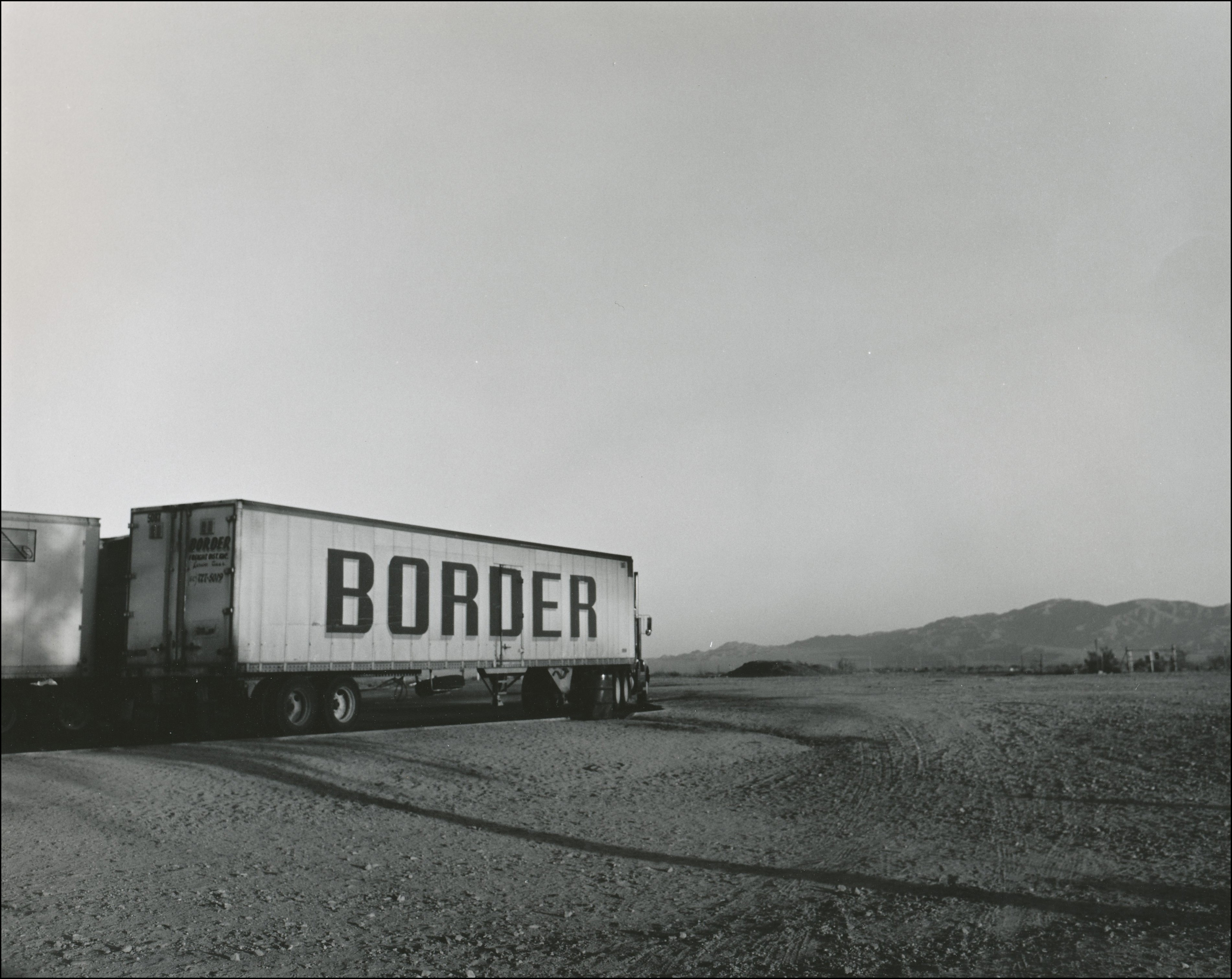Semi trailer with Border written in bold capitals on the side