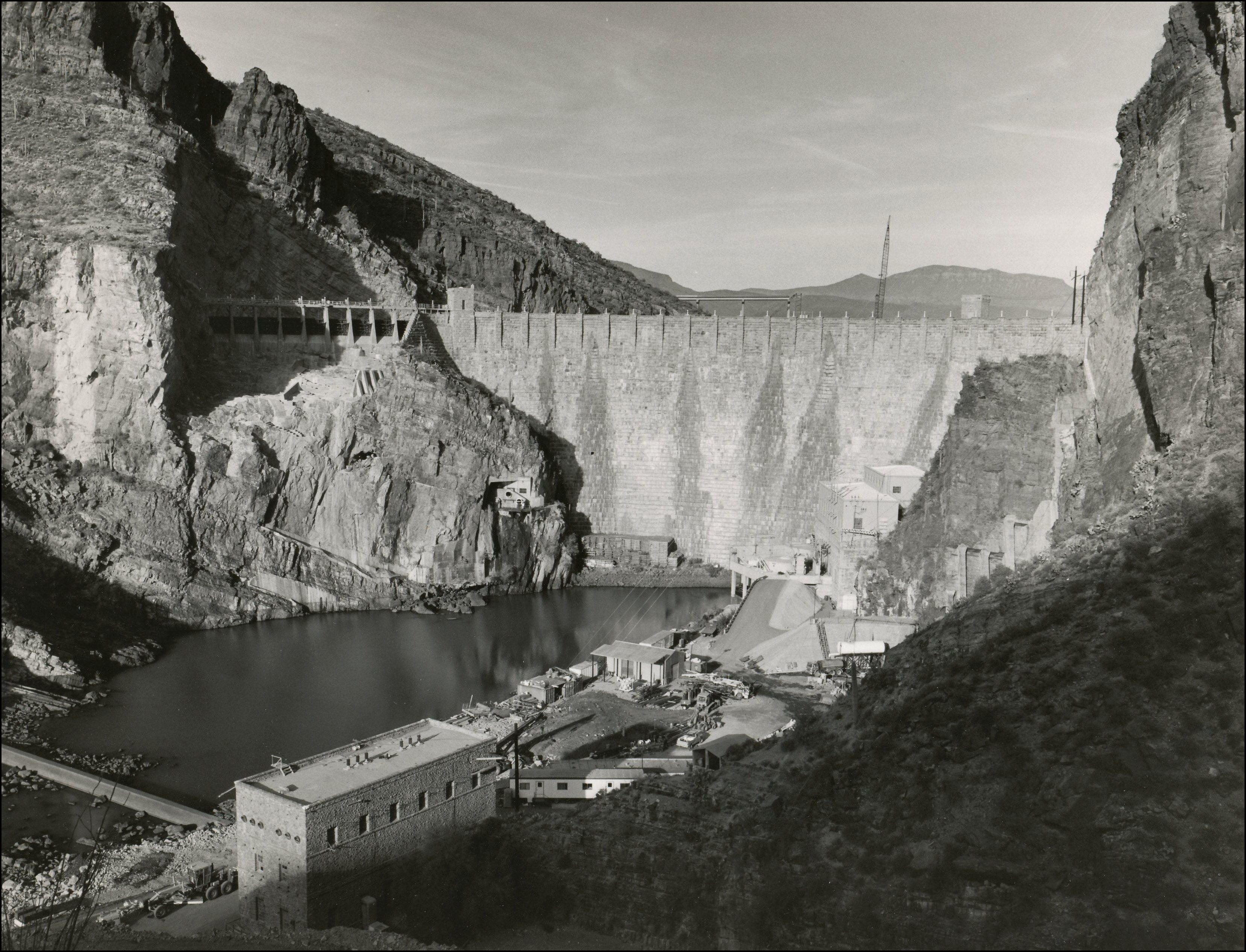 View of a dam in a canyon